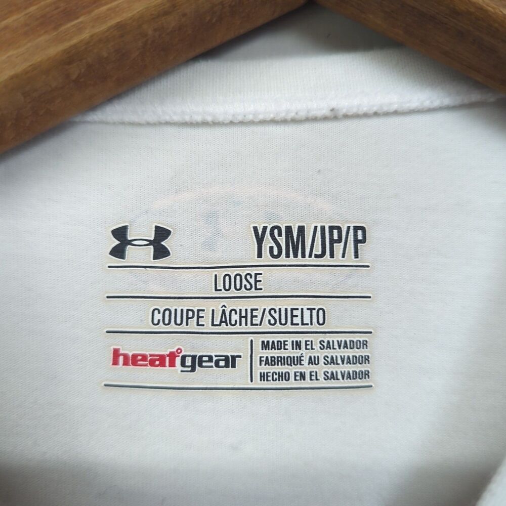 Girls Under Armour Shirt Lot Small10/12 White Girls Never Quit Black Tank - Picture 11 of 16